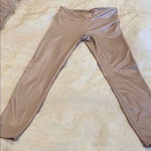 Athlete metallic pink 7/8 length leggings